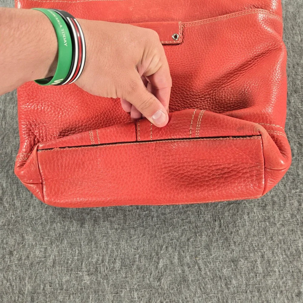 Coach Hamilton Pebbled Leather Tote Bag‎ Womens Coral/Orange F13089 Slouch